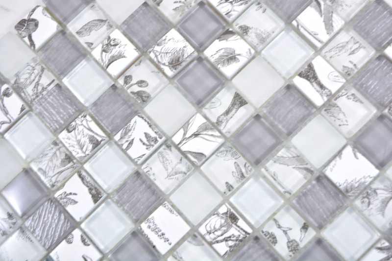 Mosaico di vetro tessere di mosaico Arti e Mestieri bianco grigio muro piastrelle backsplash cucina doccia bagno MOS74-2000
