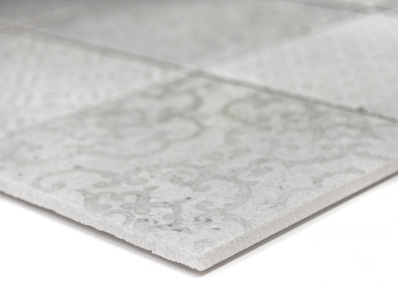 Mosaico retro vintage dipinto a mano in ceramica grigio MOS22-CELLO_m