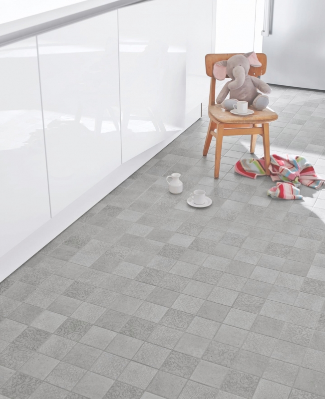 Mosaico retro vintage dipinto a mano in ceramica grigio MOS22-CELLO_m