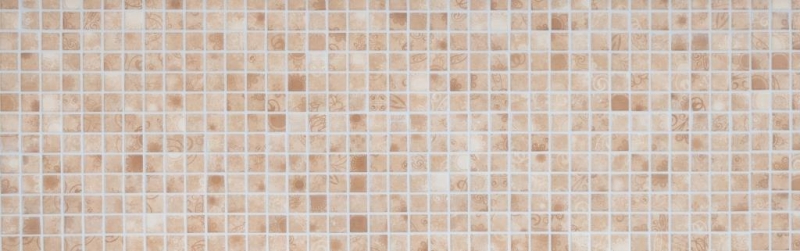 Piastrella di mosaico dipinta a mano mosaico ceramico retro vintage beige marrone alzatina cucina MOS18D-1412_m