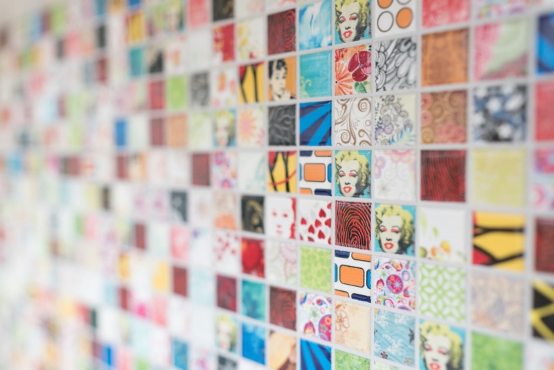 Mosaico colorato dipinto a mano Retro Vintage POP UP Marilyn Monroe in ceramica MOS18D-1605_m