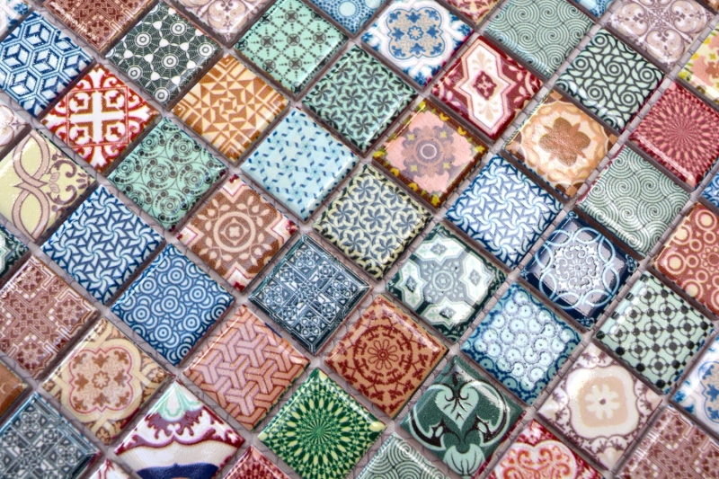 Piastrella di mosaico colorata dipinta a mano MOS18D-1616_m