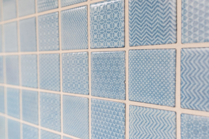 Piastrella a mosaico dipinta a mano AQUA BLUE BATH piastrella per piscina piastrella per specchio doccia piastrella per bagno MOS16-0404_m
