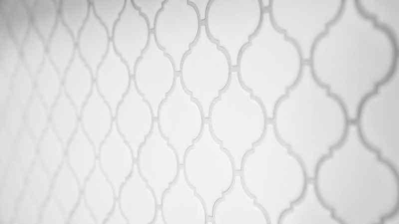Mosaico vintage dipinto a mano in ceramica fiorentina bianco opaco MOS13-11WM_m