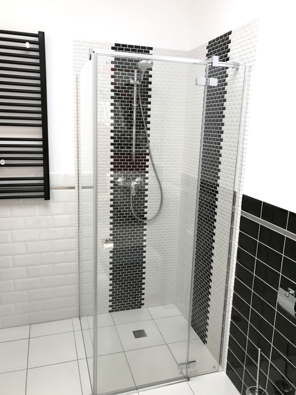 Campione a mano Mini Metro Subway mosaico piastrelle ceramica nero backsplash cucina MOS26-0302_m