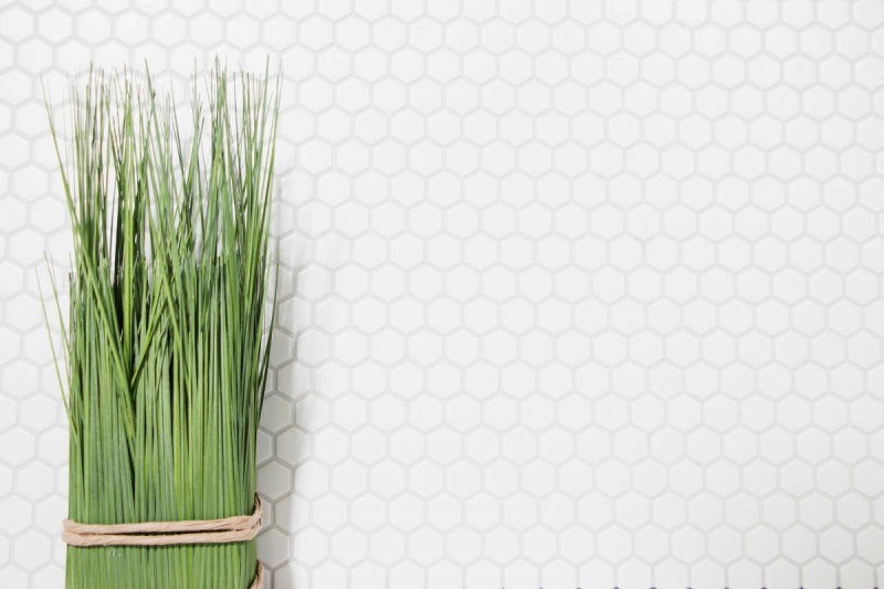 Mano modello mosaico piastrelle ceramica esagono bianco opaco parete doccia backsplash piastrelle da parete MOS11A-0111_m