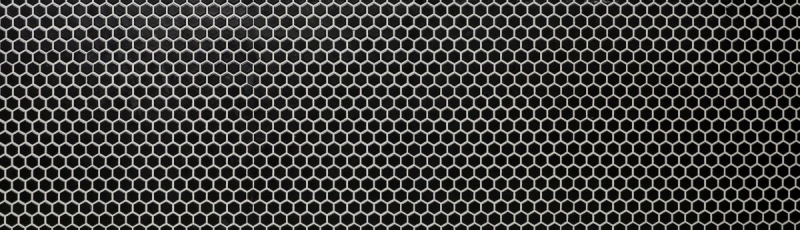 Piastrella di mosaico dipinta a mano in ceramica esagonale nera opaca per doccia MOS11A-0311_m