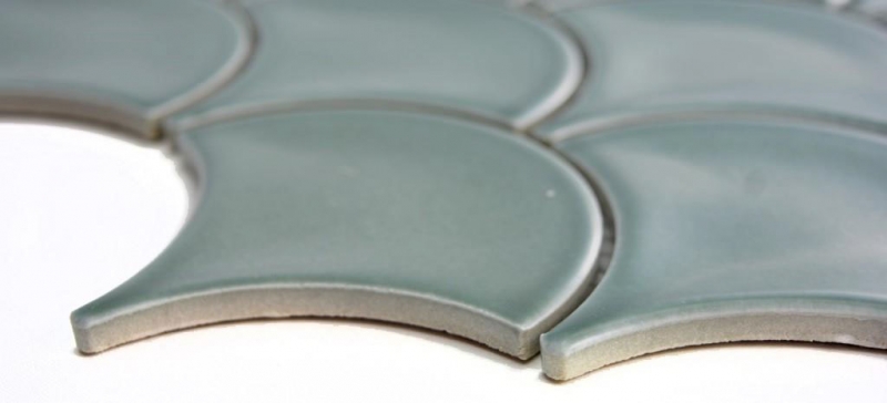 Piastrella di mosaico a mano in ceramica a ventaglio benzina piastrella lucida WC piastrella bagno MOS13-FS18_m