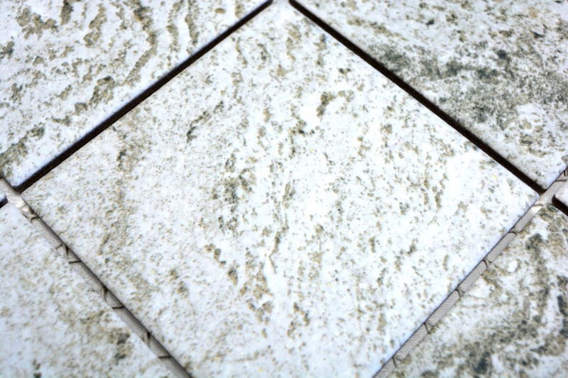 Mosaico dipinto a mano in ceramica effetto pietra texture grigio chiaro backsplash cucina MOS22-HWA9LG_m