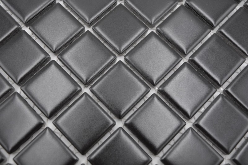 Mosaico dipinto a mano in ceramica BLACK MATT backsplash piastrelle da parete cucina MOS18-0311_m