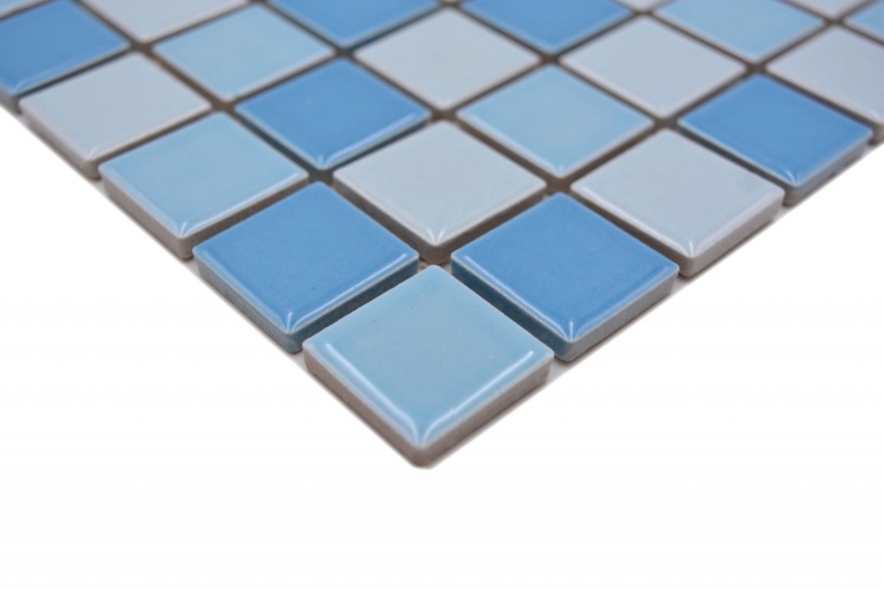 Campione a mano piscina mosaico piastrelle ceramica blu mix lucido BAD doccia muro MOS18-0406_m