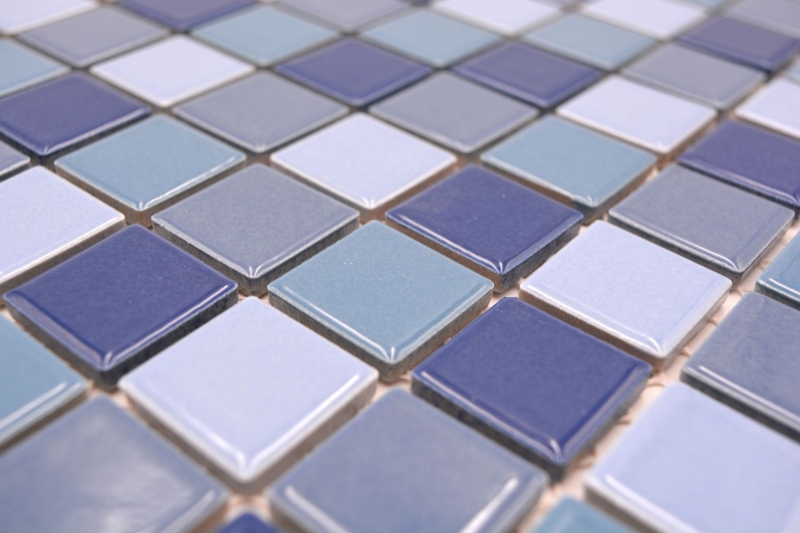 Piastrella di mosaico dipinta a mano Mosaico di ceramica blu verde turchese lucido Backsplash di piastrelle MOS18-0408_m