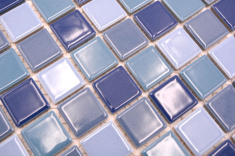 Piastrella di mosaico dipinta a mano Mosaico di ceramica blu verde turchese lucido Backsplash di piastrelle MOS18-0408_m