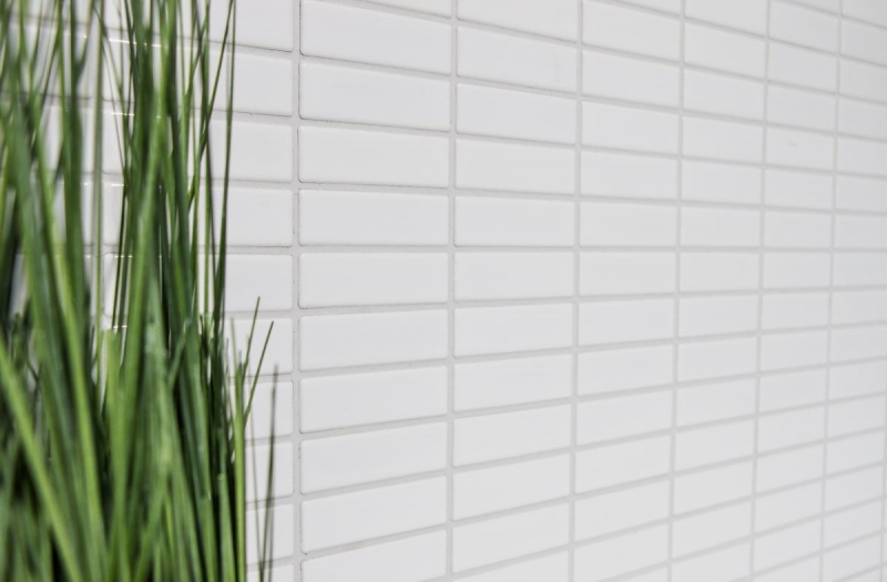 Mano modello mosaico piastrelle ceramica aste bianco lucido piastrelle backsplash cucina MOS24B-0101_m