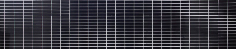Piastrella di mosaico dipinta a mano in ceramica aste nere lucide per doccia MOS24-0302_m