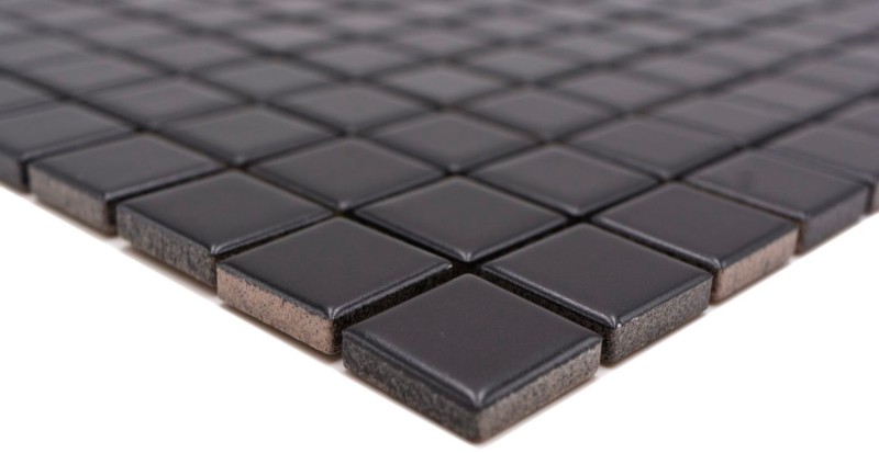 Campione a mano di piastrelle a mosaico in ceramica nera opaca Backsplash di cucina MOS18D-0311_m