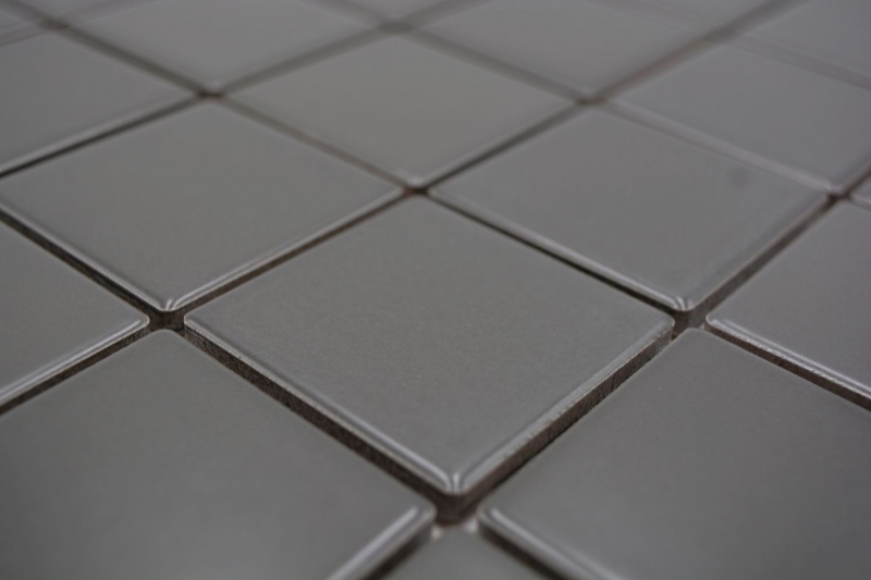 Mosaico dipinto a mano in ceramica grigio metallo opaco MOS16B-0211_m