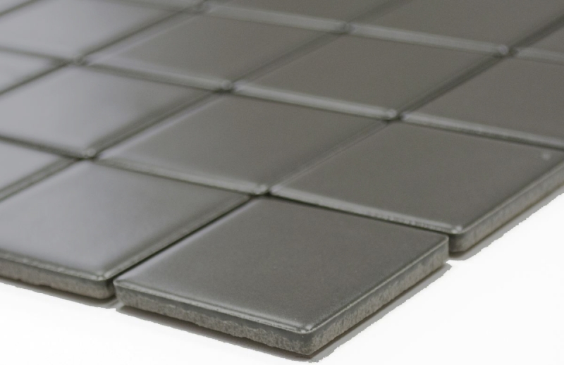 Mosaico dipinto a mano in ceramica grigio metallo opaco MOS16B-0211_m