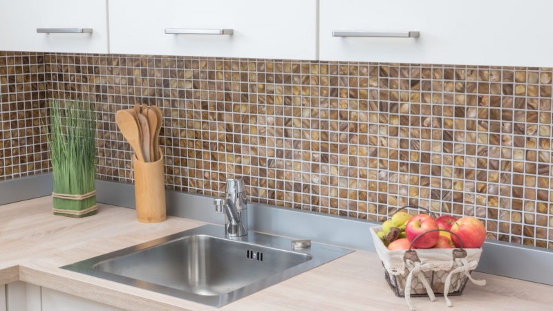 Piastrella a mosaico decorata a mano conchiglia beige-marrone piastrella da parete per bagno MOS150-SM2569_m