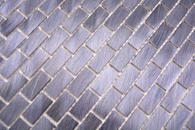 Modello di mosaico a mano alluminio mattone alluminio nero piastrelle backsplash cucina MOS48-0304_m