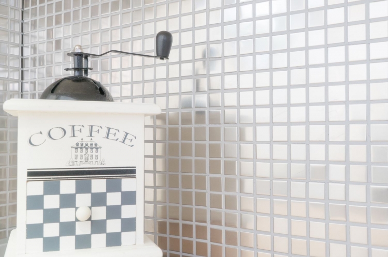 Piastrella a mosaico decorata a mano in acciaio inox argento acciaio spazzolato backsplash cucina MOS129-CE15D_m