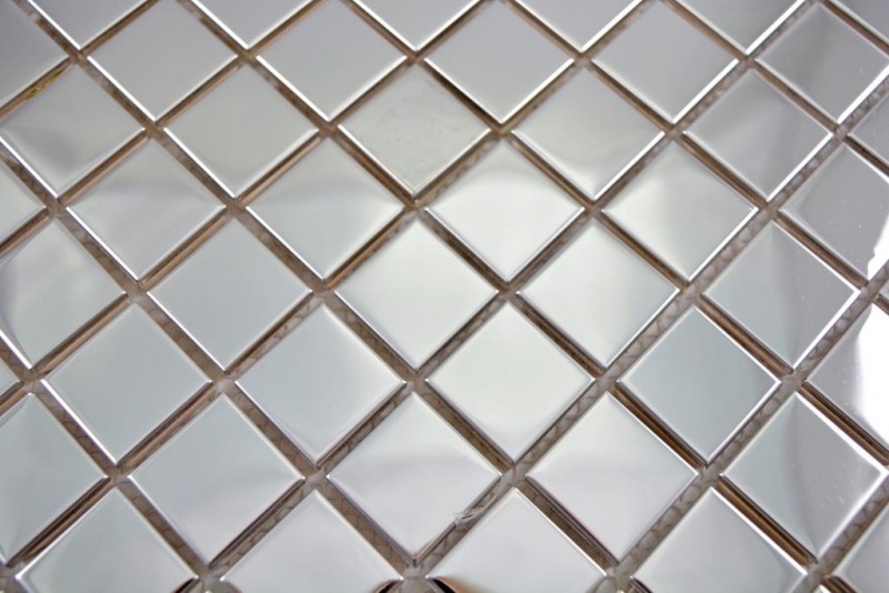 Piastrella a mosaico decorata a mano acciaio inox argento acciaio lucido MOS129-23G_m