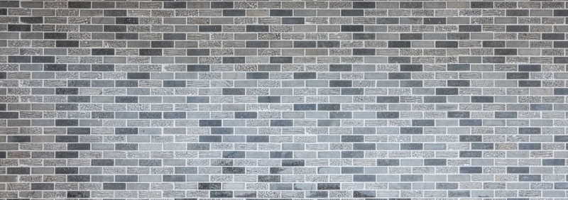 Piastrella di mosaico dipinta a mano Marmo pietra naturale grigio Mattone pietra Incisione cemento MOS40-B49_m