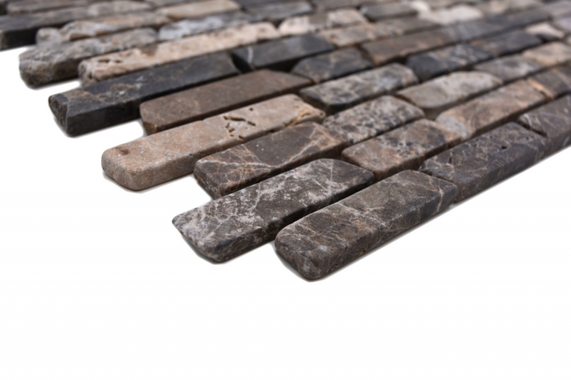 Piastrella di mosaico dipinta a mano marmo pietra naturale Brick Impala marrone fiammato MOS40-1304_m