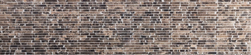 Piastrella di mosaico dipinta a mano marmo pietra naturale Brick Impala marrone fiammato MOS40-1304_m