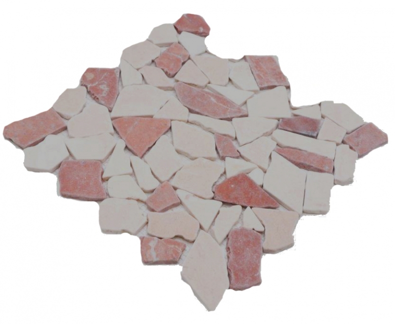 Piastrella di mosaico dipinta a mano marmo pietra naturale rosso beige cava Ciot Rosso Verona Botticino MOS44-1002_m
