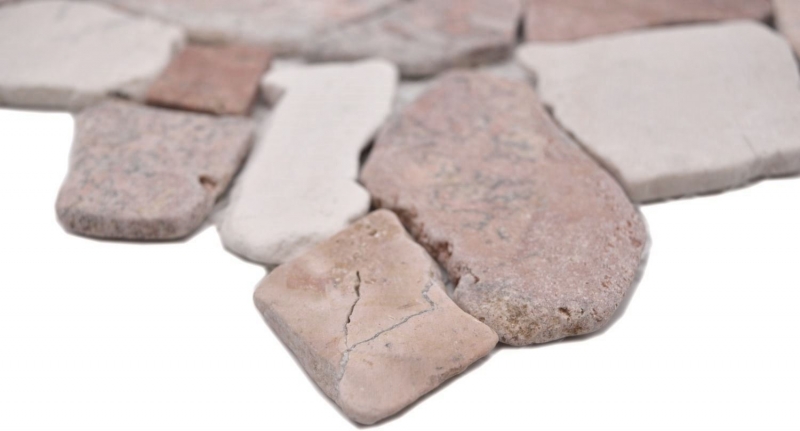 Mosaico dipinto a mano in marmo pietra naturale beige rosso cava Ciot RossoCream MOS44-30-130_m