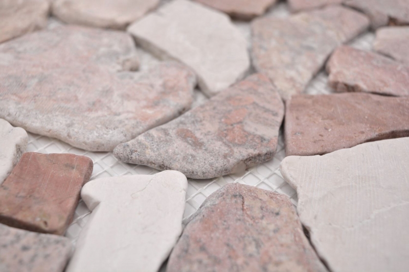 Mosaico dipinto a mano in marmo pietra naturale beige rosso cava Ciot RossoCream MOS44-30-130_m