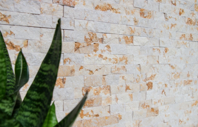 Campione a mano mosaico pietra muro marmo pietra naturale Brick Splitface sunny beige 3 D MOS42-X3D46_m