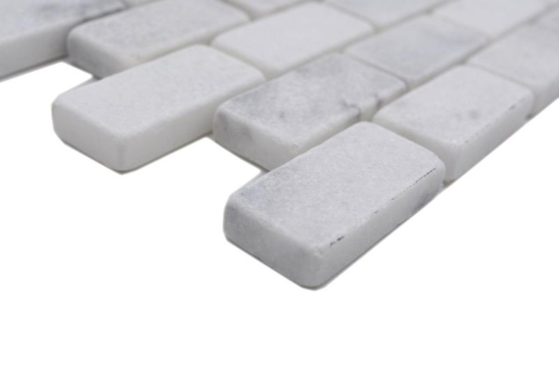Piastrella di mosaico dipinta a mano marmo pietra naturale bianco Brick Ibiza Antique Marble MOSSopo-46692_m