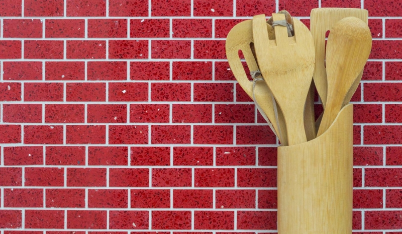 Piastrella di mosaico modellata a mano specchio quarzo composito pietra artificiale Brick Rosso artificiale MOS46-ASMB4_m