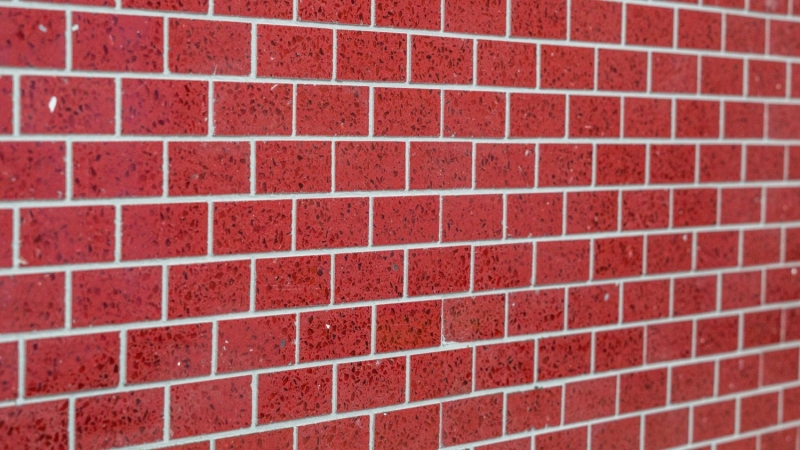 Piastrella di mosaico modellata a mano specchio quarzo composito pietra artificiale Brick Rosso artificiale MOS46-ASMB4_m