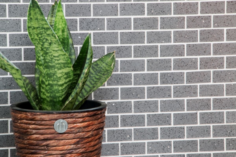 Mosaico dipinto a mano backsplash quarzo pietra artificiale composita Brick Artifical grey MOS46-0204_m