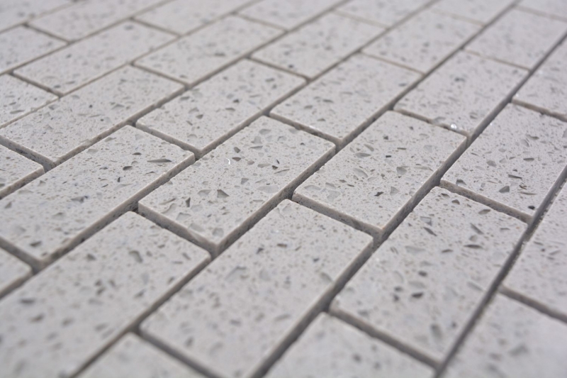Mosaico dipinto a mano backsplash quarzo pietra artificiale composita Brick Artifical grey MOS46-0204_m