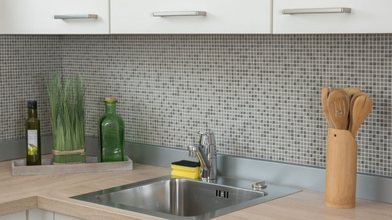 Mosaico dipinto a mano ECO Recycling GLAS Smalto crema vetro opaco MOS140-03C_m