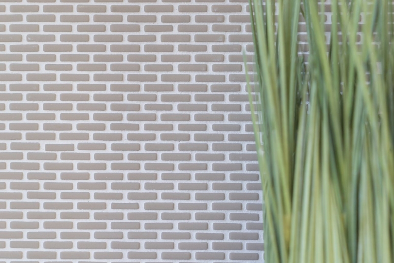 Mosaico dipinto a mano ECO Recycling GLAS Brick Smalto crema opaco MOS140-B23C_m