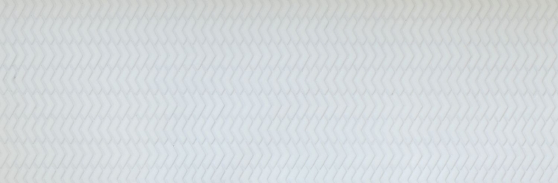 Piastrella di mosaico modellata a mano ECO Recycling GLASS smalto a spina di pesce bianco opaco MOS140-HB37W_m