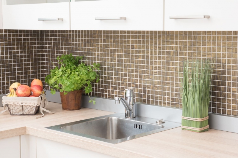 Piastrella di mosaico campione a mano ECO Recycling GLAS ECO satin gold MOS360-05_m