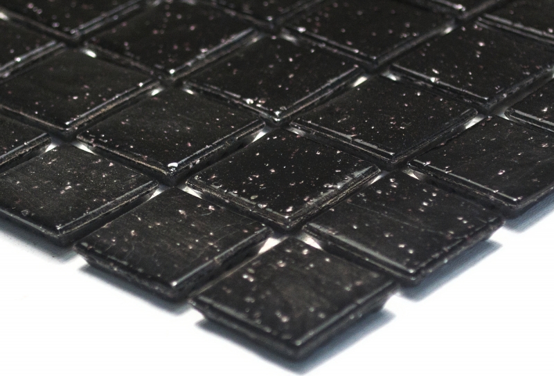 Campione a mano mosaico piastrelle vetro nero parete piastrelle bagno MOS50-0302_m