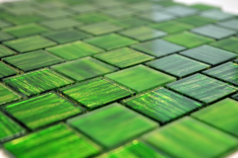 Mosaico dipinto a mano Mosaico in vetro traslucido Struttura in cristallo verde chiaro smerigliato MOS68-CF43_m