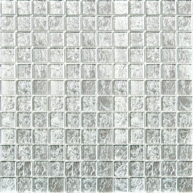 Piastrella di mosaico decorata a mano Mosaico di vetro traslucido Struttura in argento cristallino BAGNO WC Cucina PARETE MOS68-4SB11_m