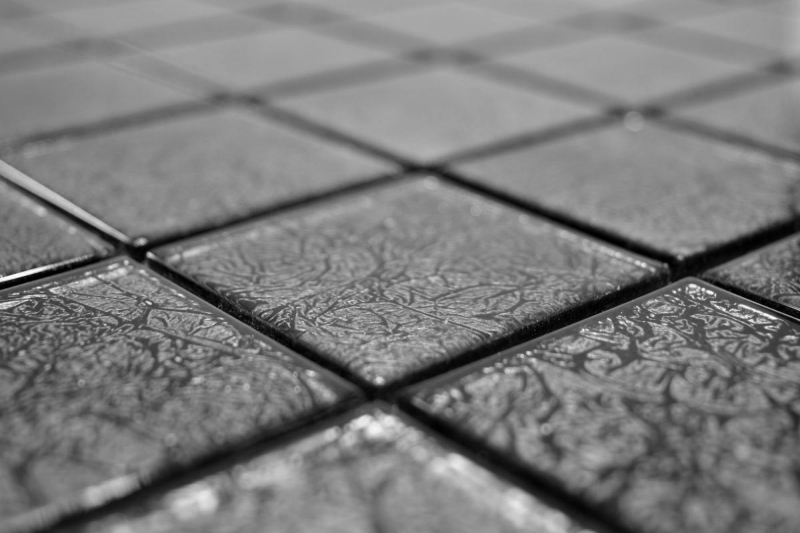 Mosaico dipinto a mano Mosaico in vetro traslucido Struttura in cristallo nero MOS126-CM4BL22_m