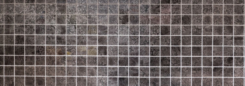 Mosaico dipinto a mano Mosaico in vetro traslucido Struttura in cristallo nero MOS126-CM4BL22_m
