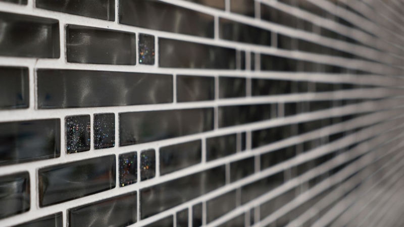 Mosaico dipinto a mano Mosaico in vetro composito traslucido Crystal Chic nero MOS87-MV708_m