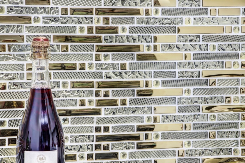 Mosaico dipinto a mano Mosaico di vetro composito traslucido Cristallo EP oro MOS86-0107_m