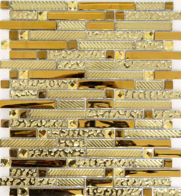 Mosaico dipinto a mano Mosaico di vetro composito traslucido Cristallo EP oro MOS86-0107_m